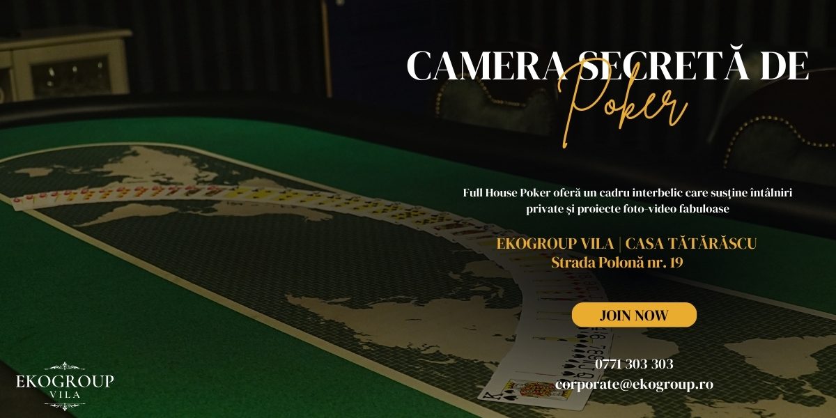 Full House Poker – Camera de poker secretă cu atmosferă interbelică, disponibilă pentru închiriere privată